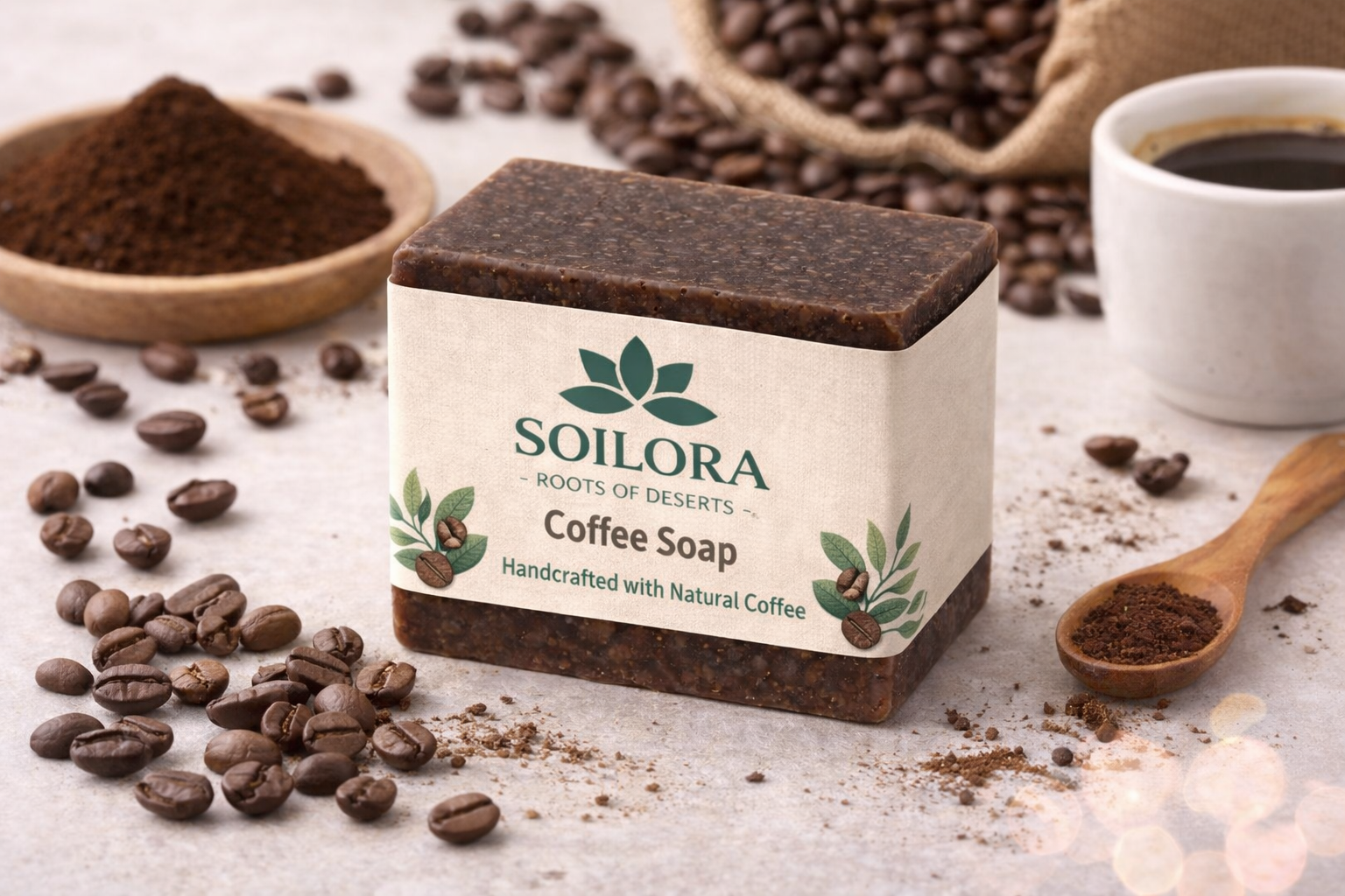 Coffee Bean Soap Bar – Organic Exfoliating & Detox Cleanser
