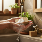 Soap lather in use