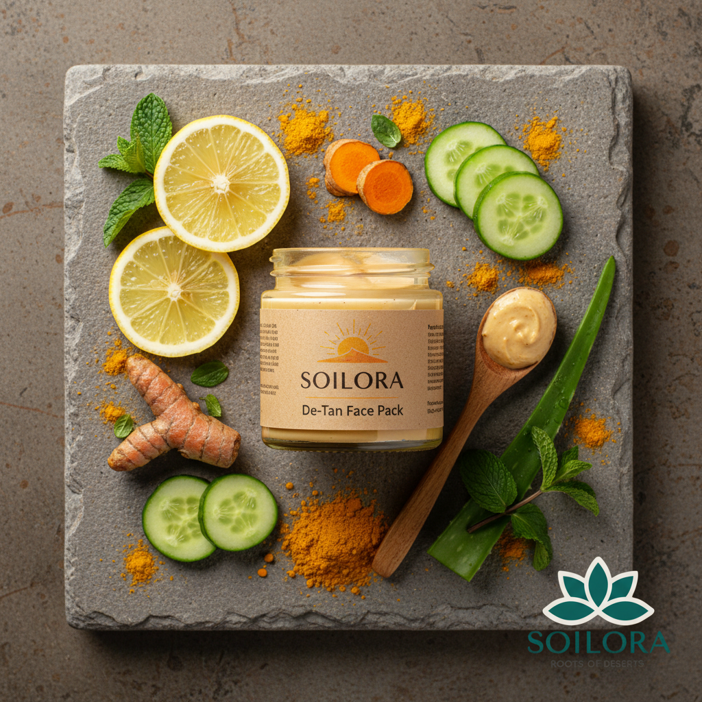 Soilora De-Tan Face Pack Flat Lay